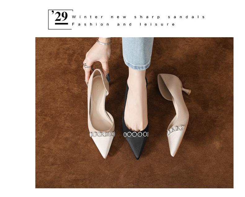 Exquisite Satin Stiletto Mules: Women's Pointed Toe, Side Cutout, Spring-Summer 2025 Collection