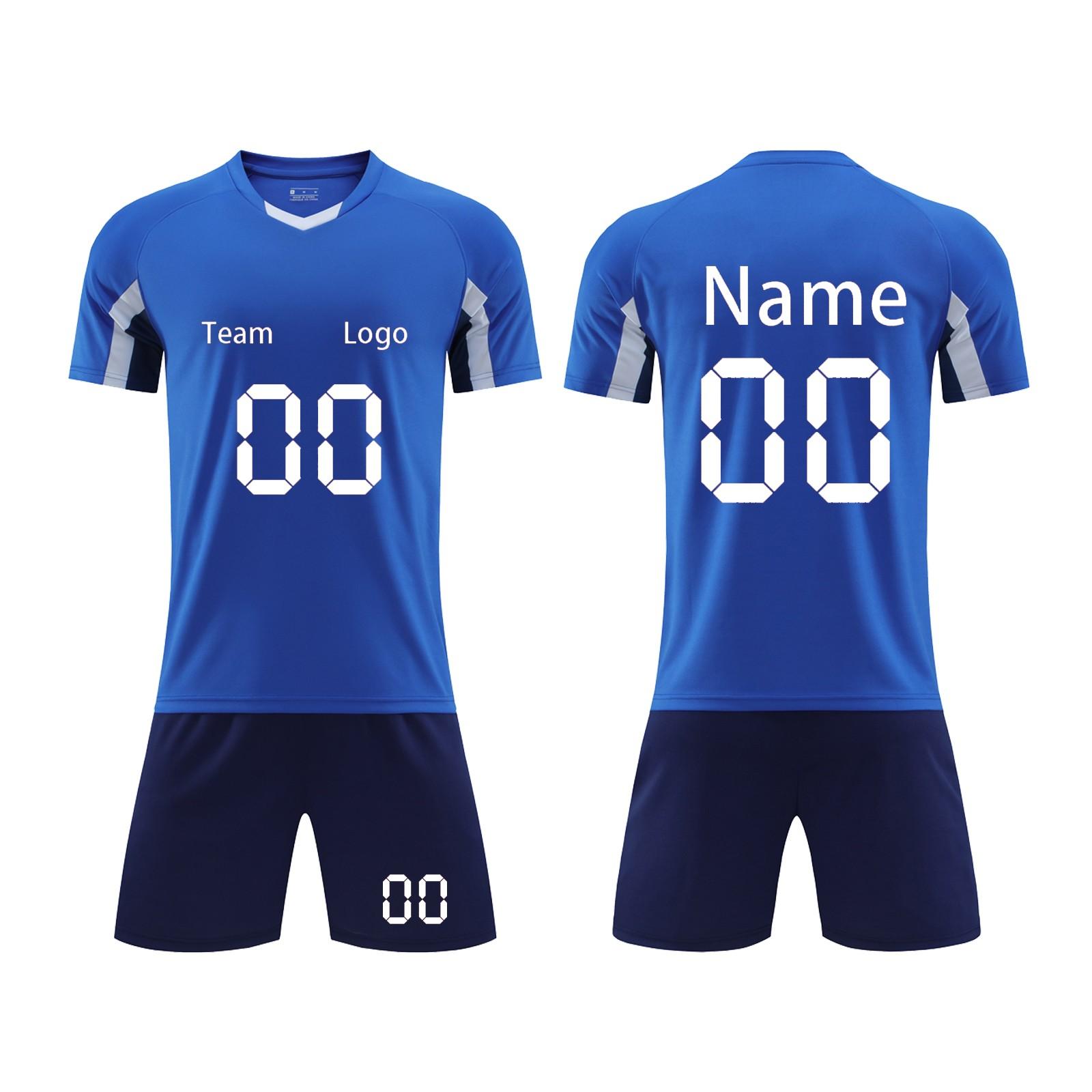 

Men Soccer Jersey Set Short Sleeve V Neck Shirt and Shorts Athletic Team Uniform Breathable Quick Dry Sportswear for Training Match 28