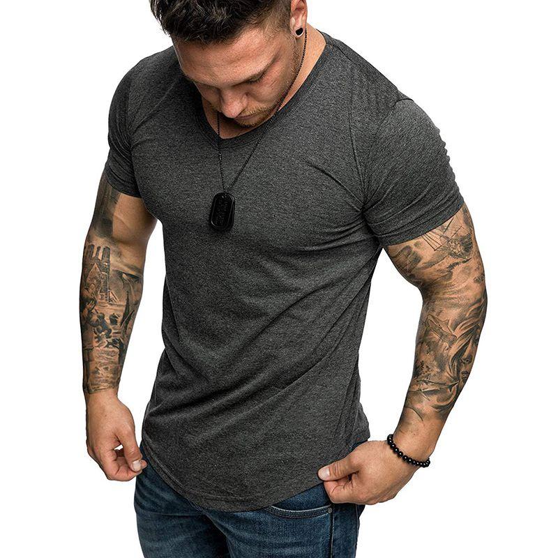 Fashion Men's Casual Fit Short Sleeve Slim Muscle Bodybuilding T-shirt Tee Tops For Ultimate Comfort