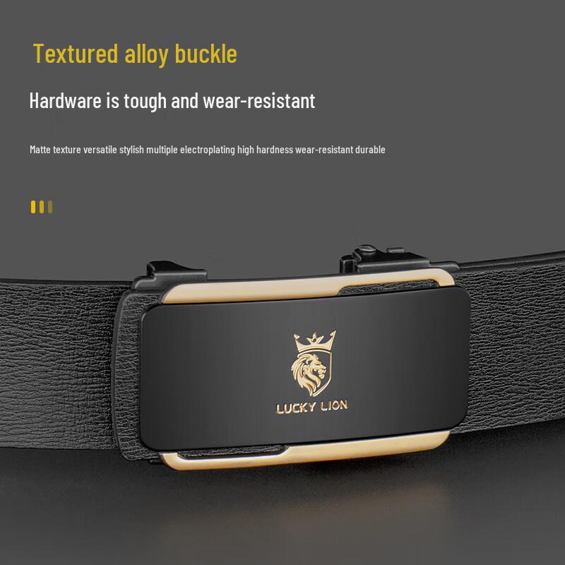 LUCKY LION Men's Automatic Buckle Leather Belt