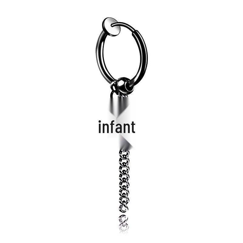 Unisex Fake Piercing Titanium Stud Earrings - No Hole Ear Clips, Trendy Korean Style