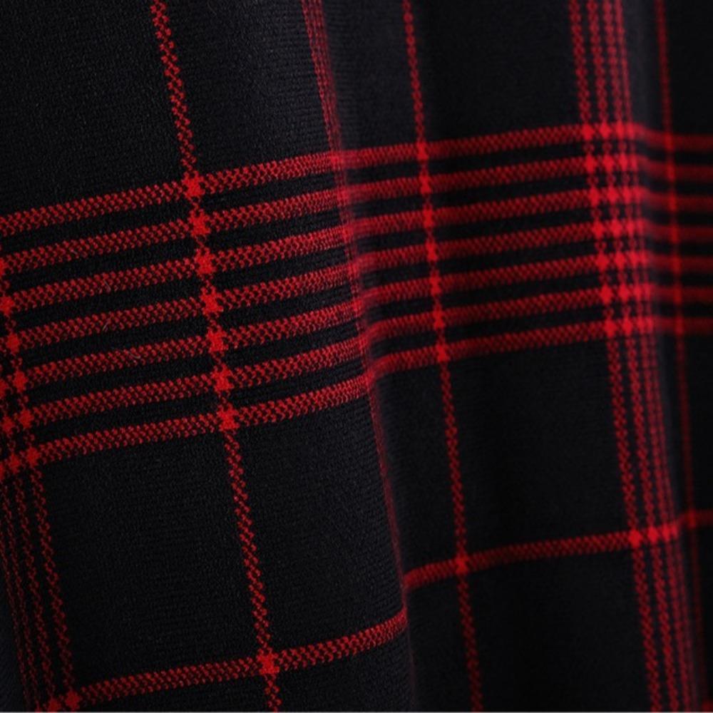 Autumn and Winter New High-necked Pullover Cape Shawl Long Knitted Bat-sleeved Sweater Women's Factory Direct Sales Plaid Jacket