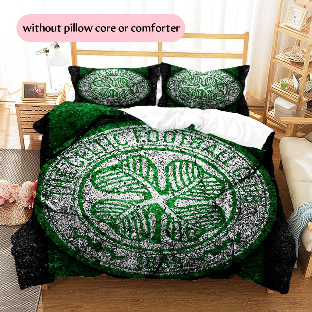 Celtic Football Club  Pattern Bedding Quilt Set  Home Decoration  Gift (1 * duvet cover + 2 * pillowcase  without core)