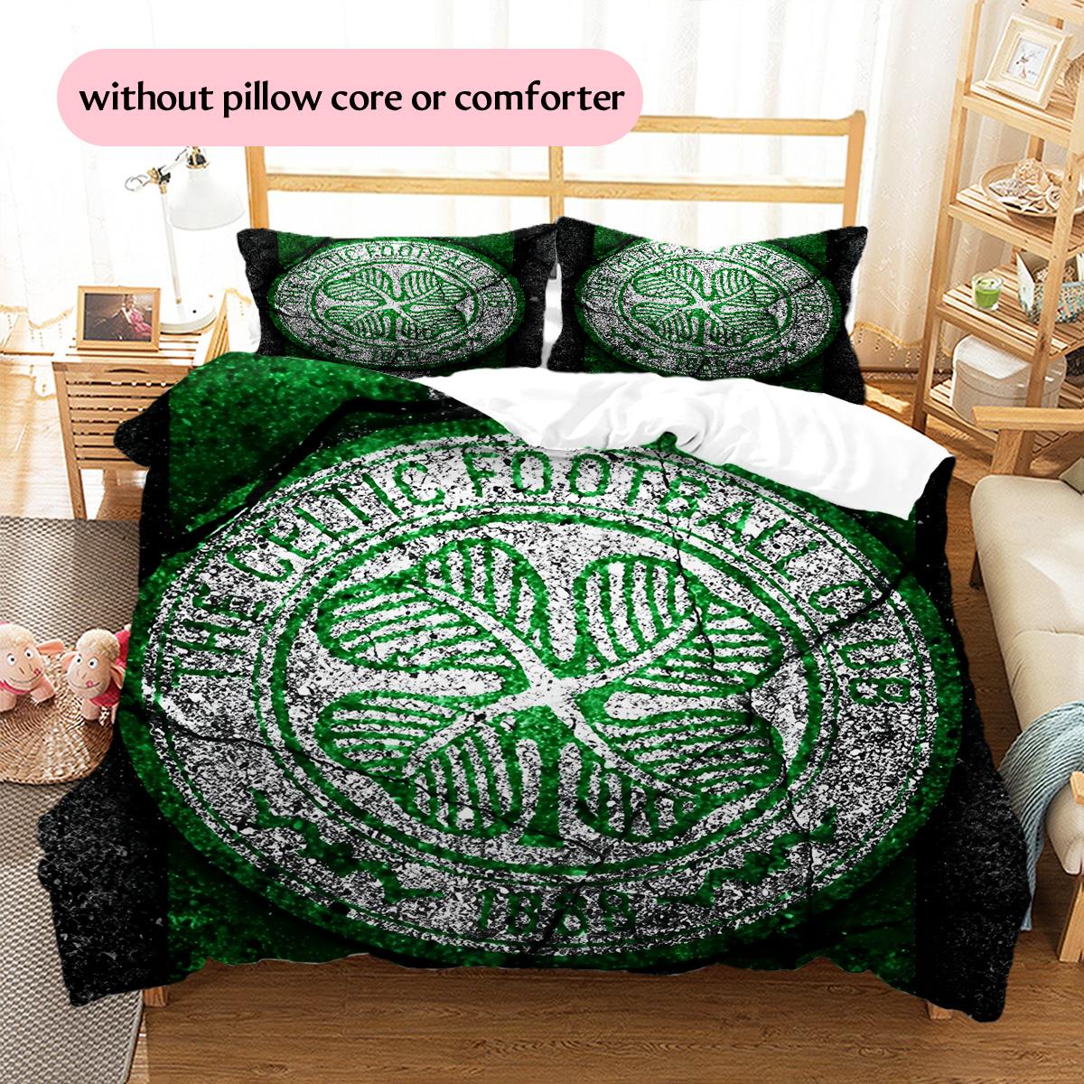 

Celtic Football Club Pattern Bedding Quilt Set Home Decoration Gift (1 * duvet cover + 2 * pillowcase without core) 200x200cm