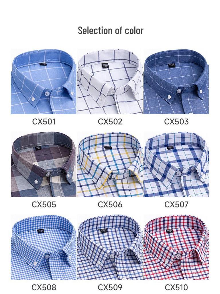 2025 Men's Striped Cotton Oxford Long Sleeve Button-Down Cardigan Shirt, Plus Size Available
