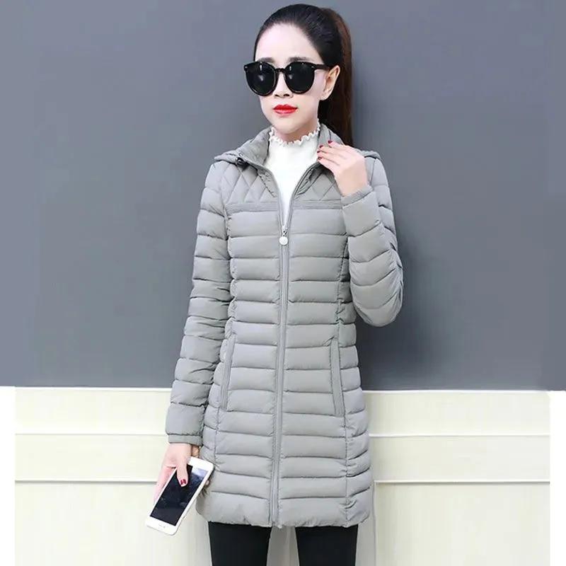 Women's Winter Pure Color Simple Jacket Commuting Temperament Coat