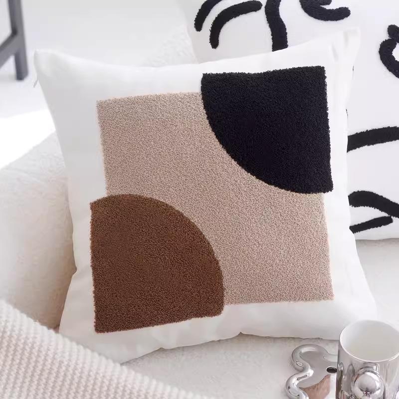 45X45Cm Brown Vintage Nordic Throw Pillow Cover Cream Light Luxury Sofa Cushion Waist Cover Simple Decorative Pillowcases