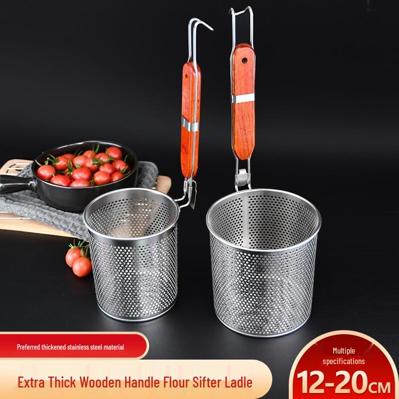 Stainless Steel Large Slotted Spoon for Mala Tang, Noodle Scooping, Boiling Soup, Straining & Hot Pot Vegetable Basket
