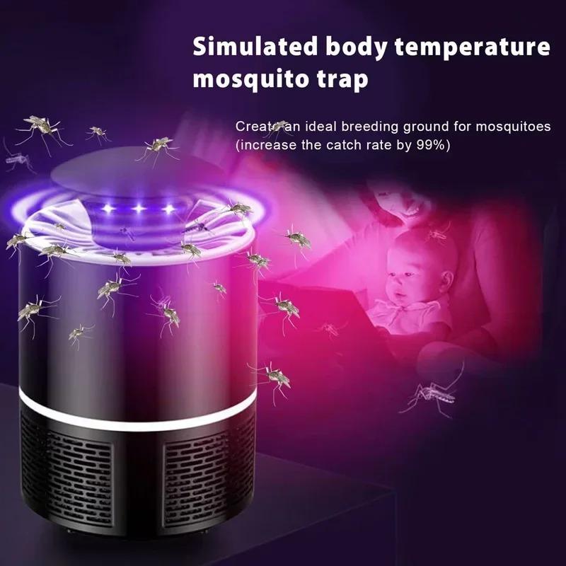 Mini USB Mosquito Killer Lamp Silent UV Bug Zapper Electric Fly Trap Portable Insect Control Baby Safe for Home Office Outdoor