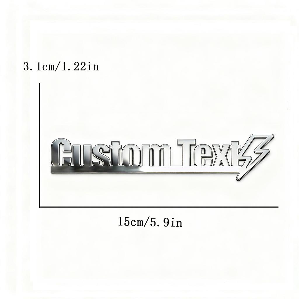 Font Artistico Classico Fulmine Trendy Metallo 3D Adesivo per Carrozzeria Auto Emblema Posteriore Auto Portanome Personalizzato Logo Regali Personalizzati