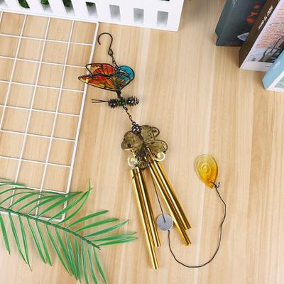 Vintage Wind Chime Creative Painted Hanging Decoration Blessing 3D Butterfly Pendant  Courtyard