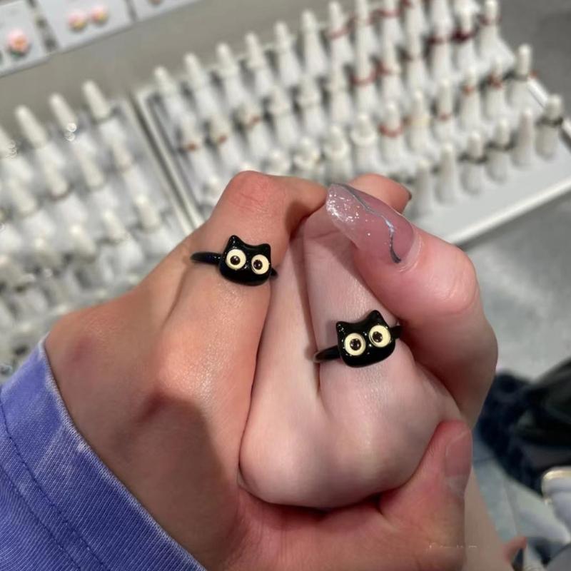 Cute Monster Rings For Women Fashion Sweet Cat Eyes Open Couple Rings Wedding Finger Accessories New Jewelry Gift