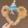 Cute Cartoon Plush Headband & Hair Clip for Face Washing and Masks - Fun Hair Accessory for Kids & Women