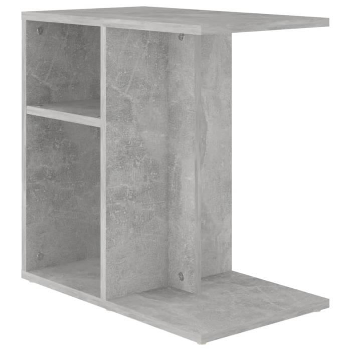 VidaXL Table d'appoint Gris béton 50x30x50 cm Aggloméré