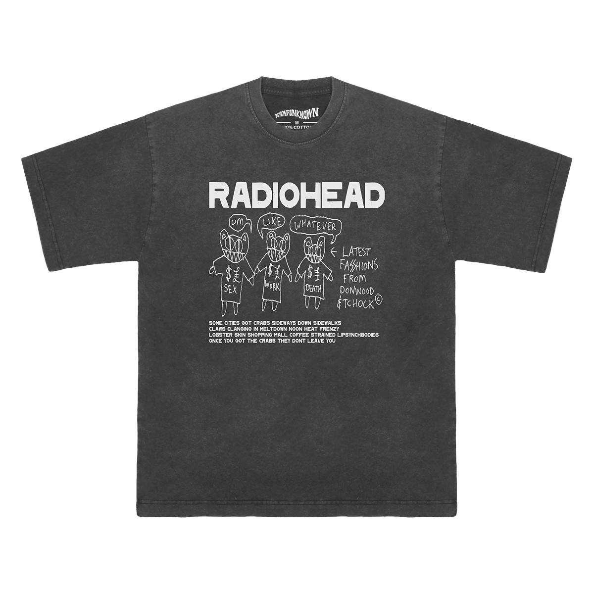 

Radiohead Whatever Alternative Rock Band TShirt Unisex Graphic Muse Washed Cool Cotton Mens Clothing Loose Printed Shirt S