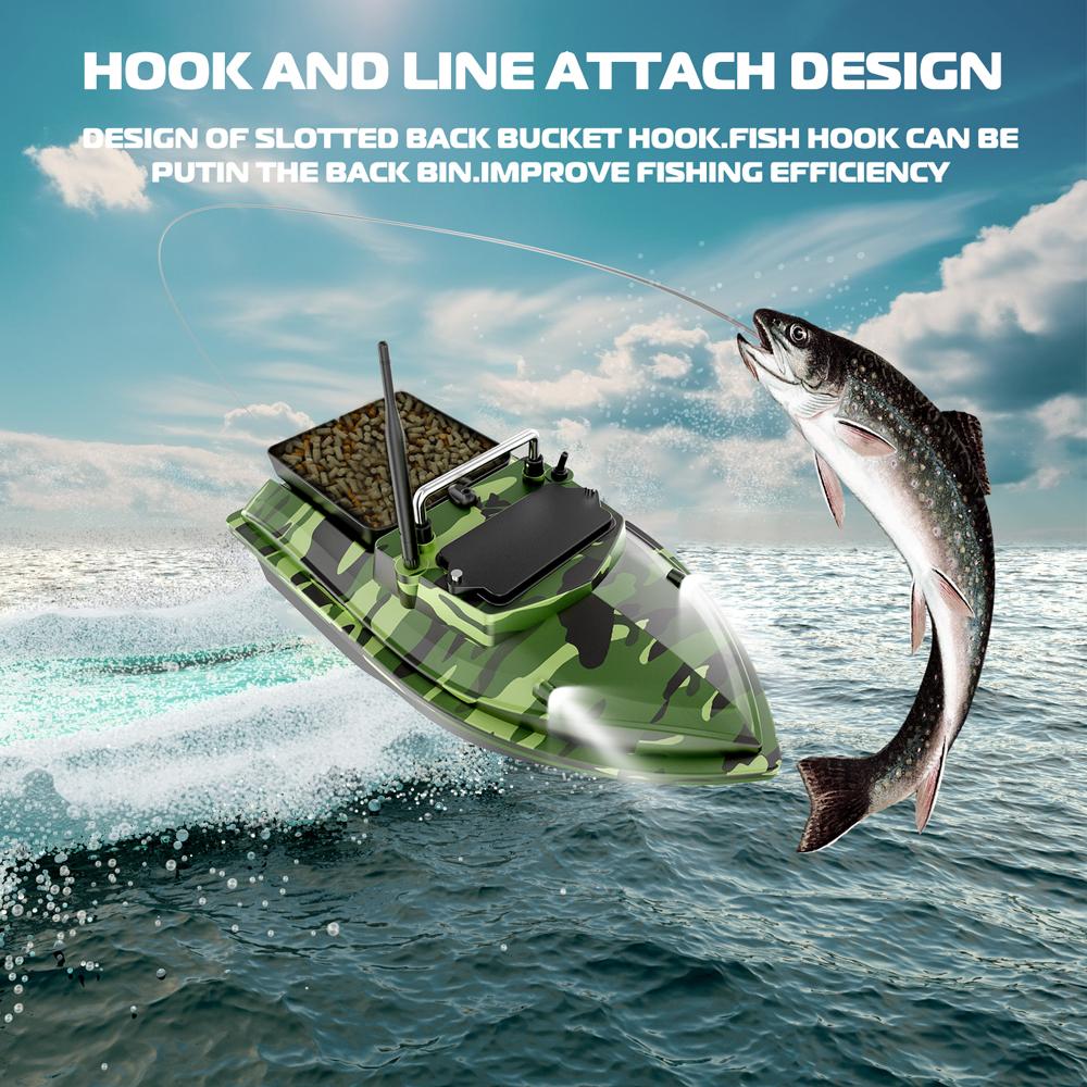 Łódka Zanętowa Wędkarska 500m Zdalne Sterowanie Łódka Zanętowa Podwójny Silnik Lokalizator Ryb 2KG Ładowność Wsparcie Automatyczny Rejs/Korekcja Trasy