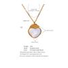 Yhpup Stainless Steel Natural Shell Heart Pendant Romantic Necklace Gift Fashion Collar Neck Jewelry for Women Bijoux Femme