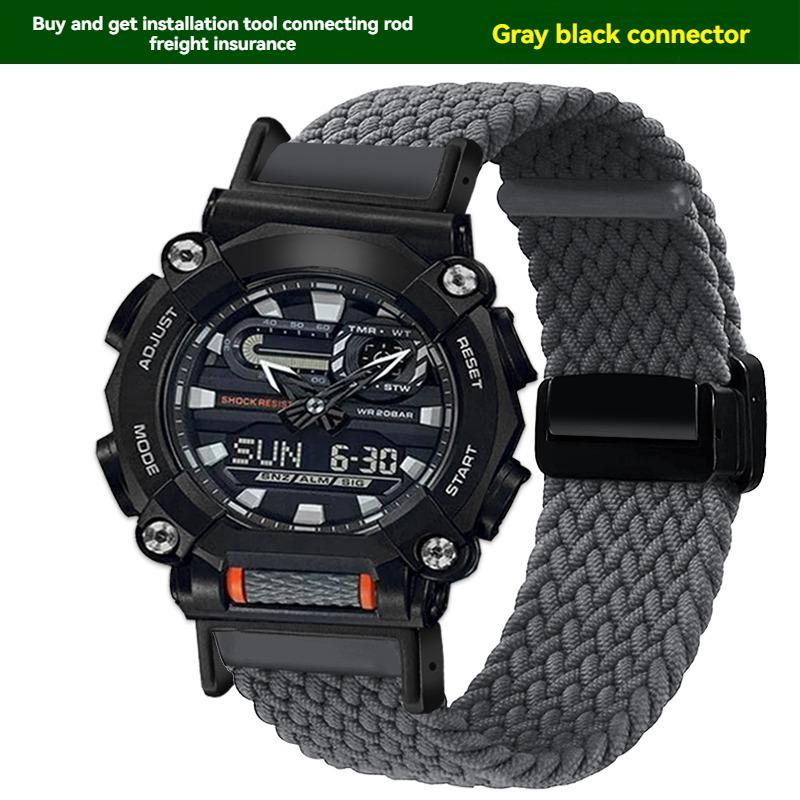 for Casio Watch with 16mm Magnetic Outdoor Nylon Strap G-SHOCK GA110 100 120 GA900 GA2100 DW-5600 GW-B5600 GW-M5610 Sports Strap