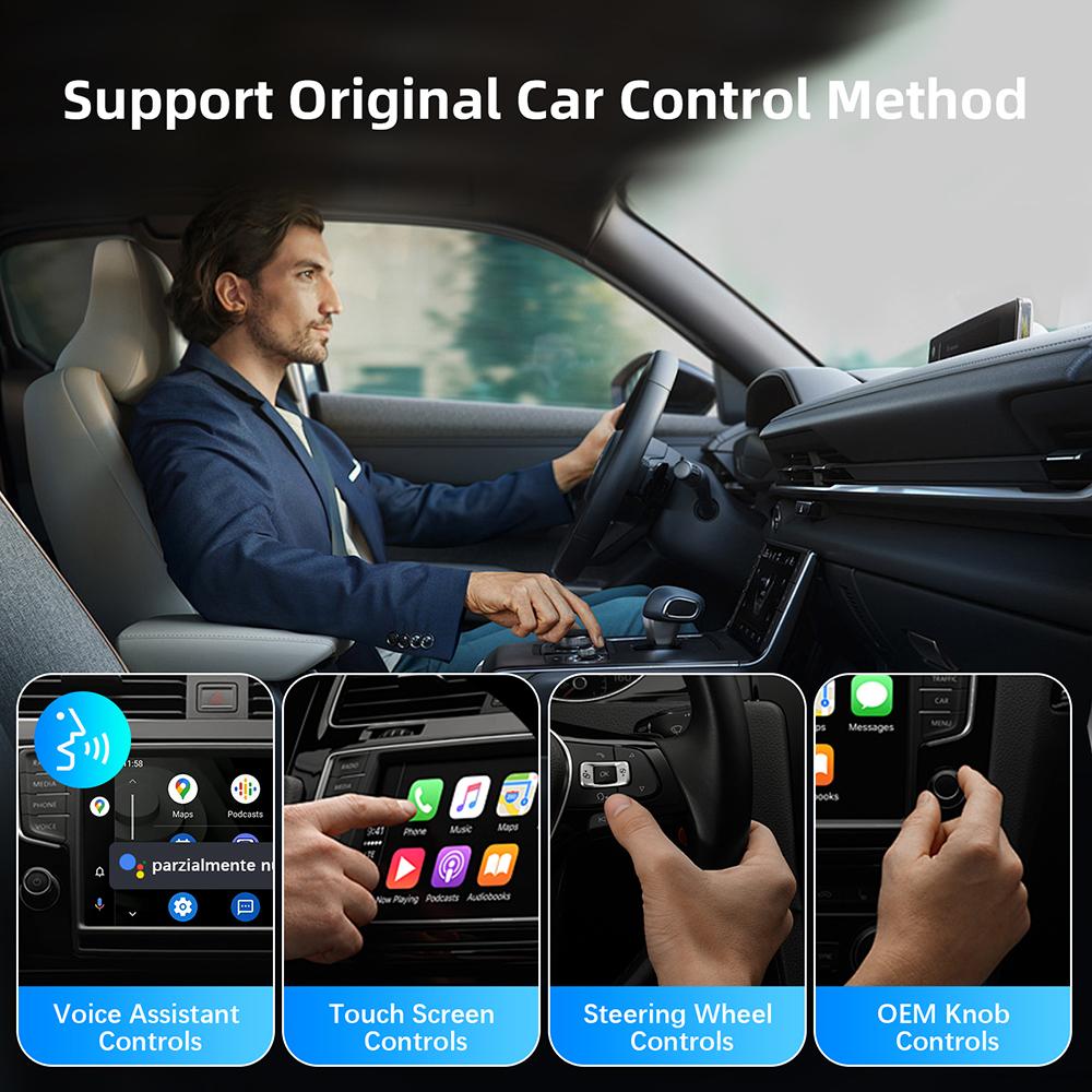 2025 NEW Wireless Carplay AI Box Android Auto Plug And Play Applicable To Convert Original Car Wired Carplay To Wireless