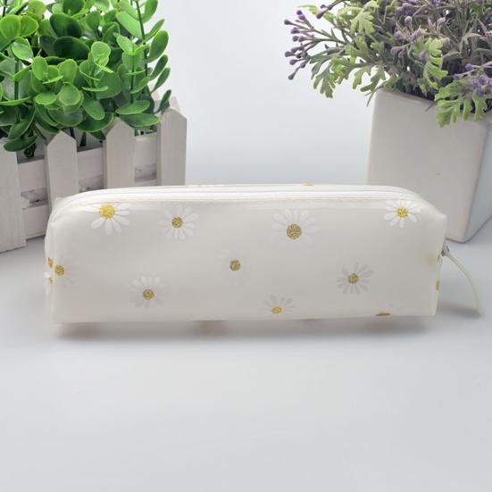 Flower Pencil Case, Large Capacity PVC Pen Pouch, Waterproof Stationery Bag for Students, School Supplies Organizer