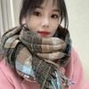 Mohair Winter Cashmere Scarves Tassel Long Shawl Retro Plaid Wool Scarf  Girl