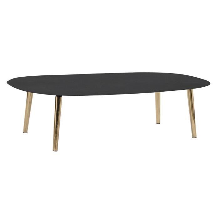 Table Basse - Moderne - Noir Doré - Aluminium - 122 Cm - Design Contemporain