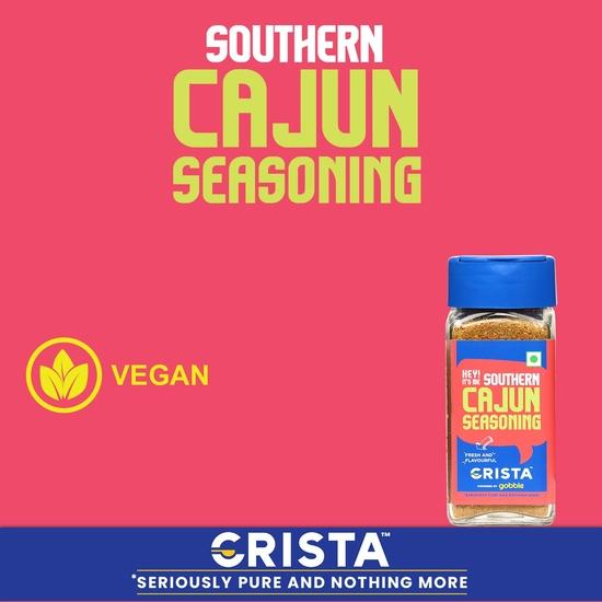 CRISTA 45 Gms Southern Cajun Seasoning for Fries, Popcorn & Appetizers | Mixed Spices Blend | Vegan | Zero Added Colours