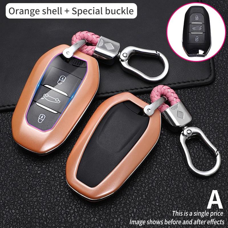 Abs Carbon Fiber Auto Smart Key Fob Cover Case Housing Fit For Peugeot 2008 3008 4008 5008 Citroen C4 C4L C3-Xr C6 Picasso Ds3 Ds4 Ds5 Ds6
