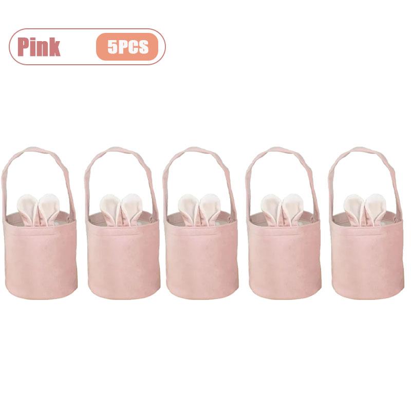 Easter Party Supplies Bunny Handbag Basket Gift Box Rabbit Ear Candy Container Spring Egg Hunt Celebration Durable Treat Holder