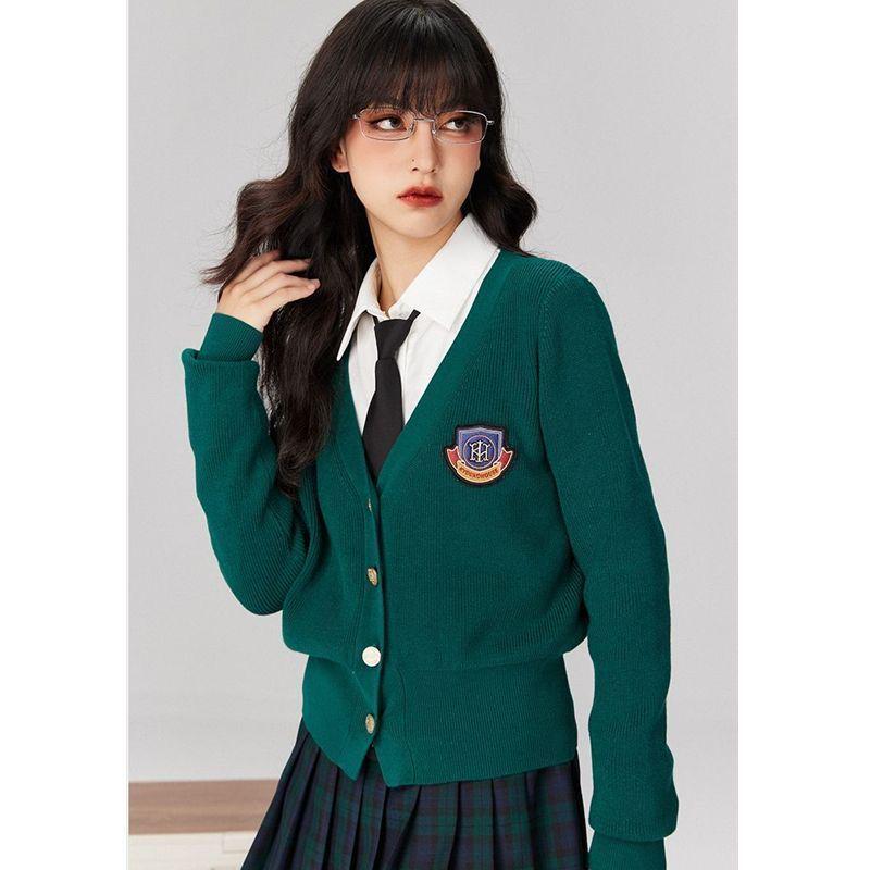 Amerikanischer College-Stil Schlankheits-Cardigan - Süßer, Hot Girl Langarm Strickpullover