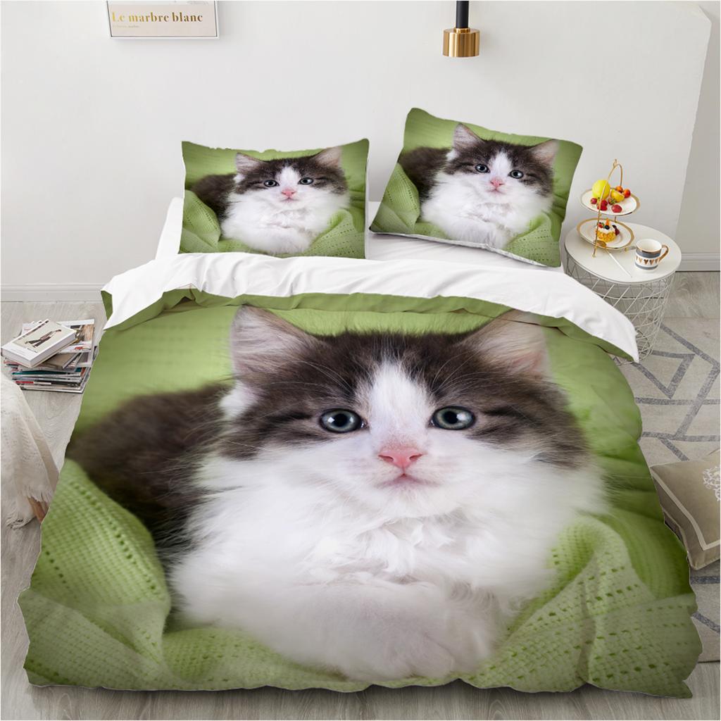 Border collie Bedding Set for Kids Boys, Cute Dog Cat Printed Duvet Cover Set, Twin/Full/Queen/King Bed Linen 200x200 140x200