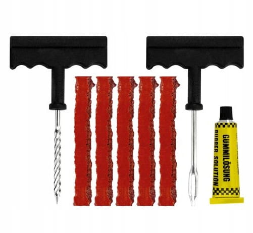 Tire Puncture Repair Kit, Rope, Reamer, Glue, Awl