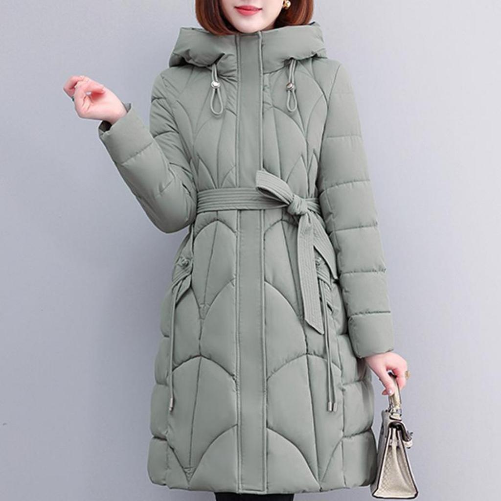 Zimní dámské dlouhé parky s kapucí 2023 Nový silný teplý bavlněný vycpaný kabát s beit zimní bundou pro dámské oblečení