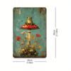 Frog In the Mushroom Rainforest Retro Metal Tin Sign, Home Decoration Tin Painting, Fun Wall Art for Home