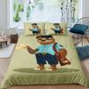 Cartoon Sloth King Queen Duvet Cover Kids Cute Animal Bedding Set Bathtub Decor Blue Comforter Cover Soft Polyester Quilt Cover
