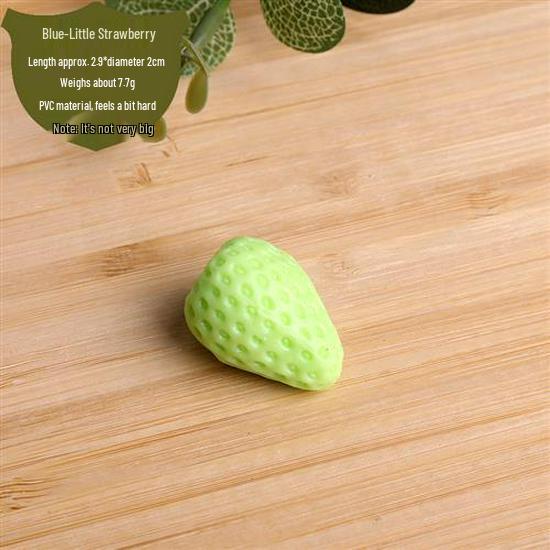 White Bionic Strawberry Fake Fruit Photography Prop - Plastic Decoration Toy