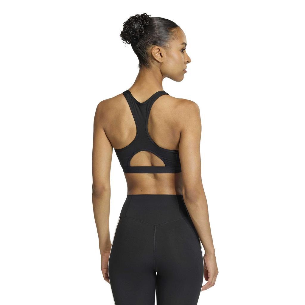 Adidas TRN OPTIME Essentials Medium Support Sports Bra for CI156 XS 3-Stripes Women, Black/White (KB4383)