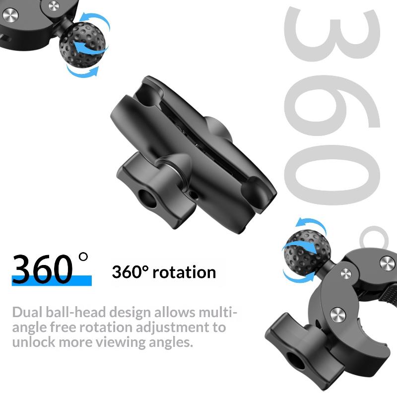 Sports Camera Double Clip Crab Clamp For Motorcycle Bike Handlebar Clip Bracket For Insta360 One X2 X3 Camera Accessory