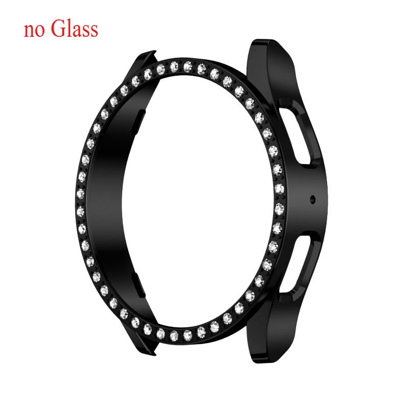 Case for Samsung Galaxy Watch 7 6 5 4 40mm 44mm Protective Case Plastic hard Bumper row diamond encrusted shiny cover no glass