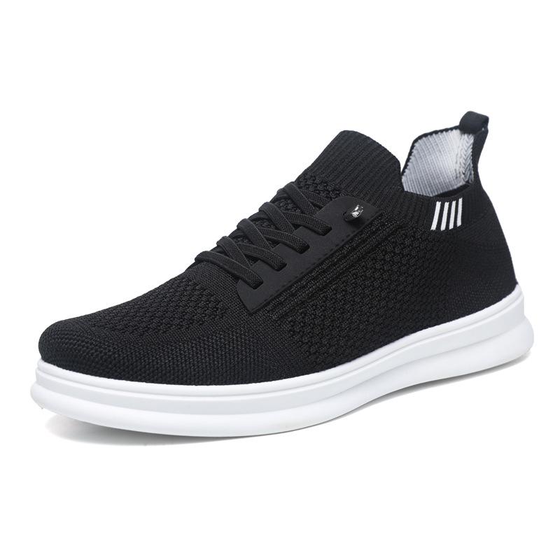 Men's shoes one pedal 2025 summer new mesh trend solid color single shoes breathable lazy work fly woven mesh shoes men