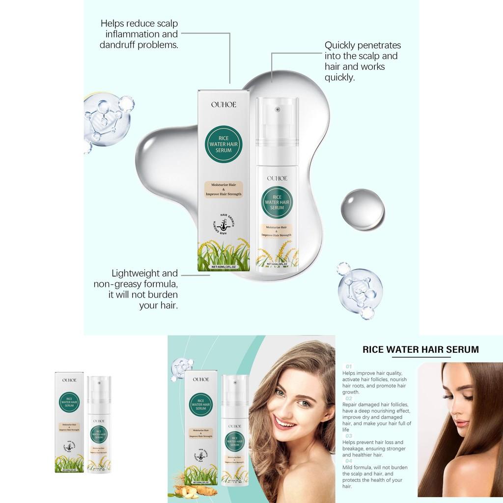 Ouhoe Rice Water Hair Repair Spray For Nourishing Dry Frizzy Hair And Scalp Hydration