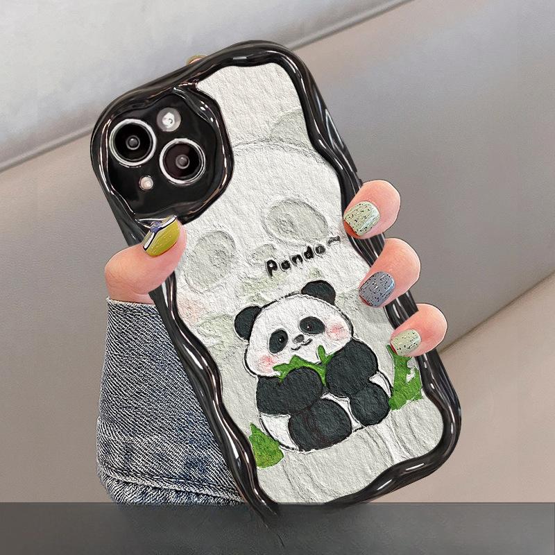 Použitelné pro pouzdro na mobilní telefon Apple 14promax IPhone 13 Roztomilá bambusová panda 12mini Silikonový měkký obal Odolný proti pádu
