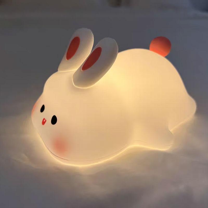 Cute Animal LED Night Light Touch Sensor Cartoon Kid's Nightlights Silicone Holiday Christmas Gift Bedside Lamp Bedroom Decor
