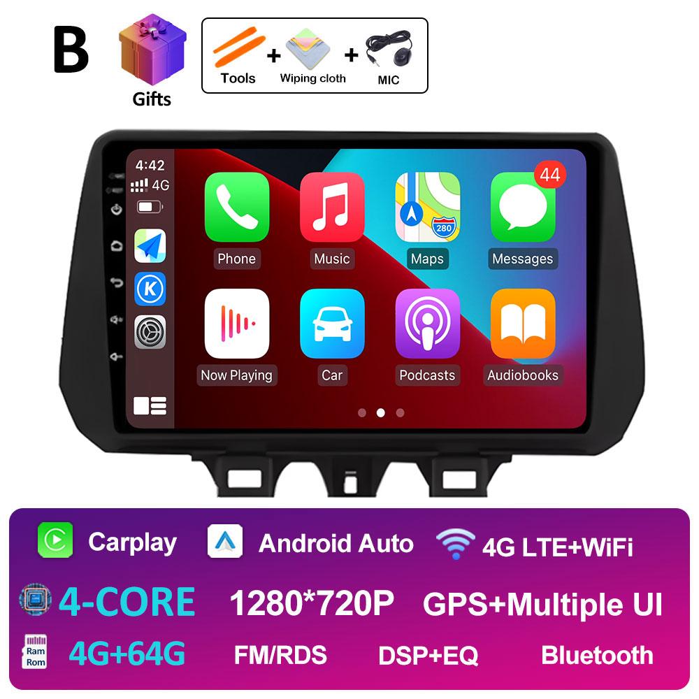 GPS Navigation Car Video For Hyundai TUCSON 2019 2020 2021 Radio Player Autoradio Bluetooth Cooling Fan QLED IPS Screen No 2 Din