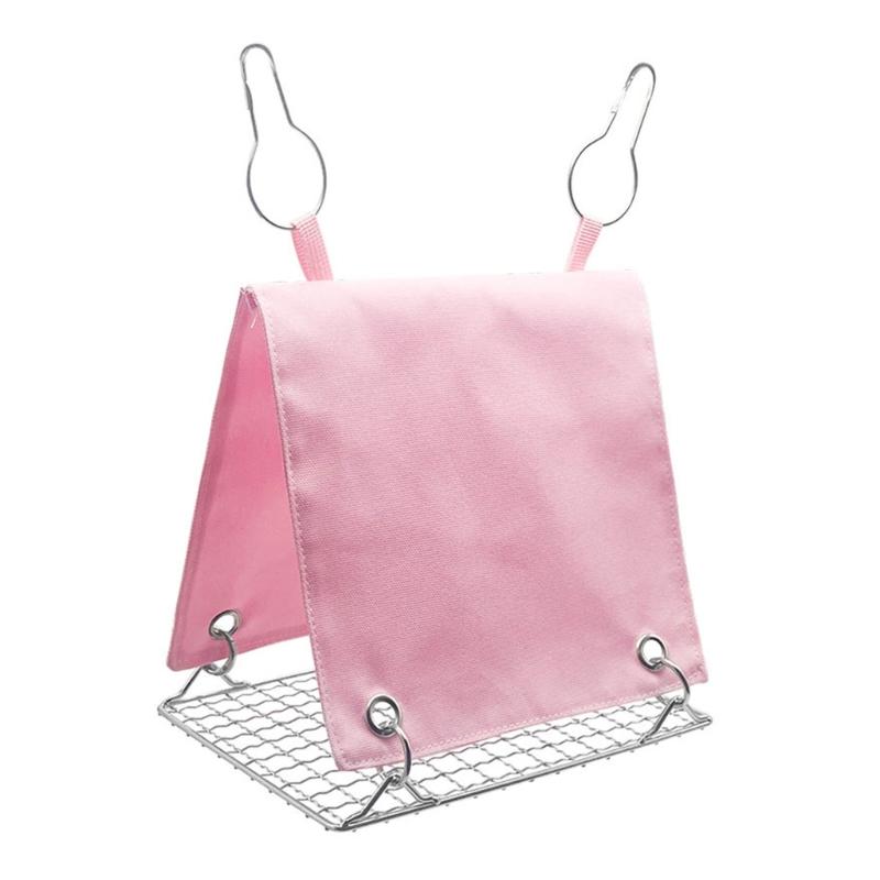 Steel Bird Bed Hammock Tent For Parakeets Lovebirds Snuggles Huts With Double Side Mat Ventilation Design For Cockatiels