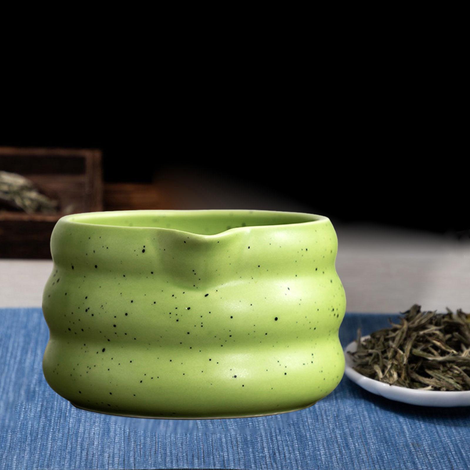 

Matcha Bowl Decor Crafting Handcraft Creative Smooth Surface Portable Pottery Bowl for Tea Room Desktop Home Kitchen Living Room зелёный