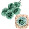 Rose Head Artificial Flowers for Arrangement Decoration 5 Pcs - Green