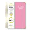 2026 Twin Coil Binding Weekly Planner with Elastic Band Closure and Pocket 12 Month Monthly Planner For Daily Planning