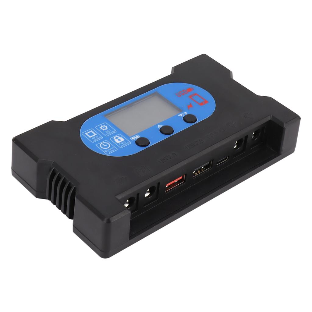 Solar Charge Controller Auto Recognition Fast Charging Solar Panel Battery Charge Regulator with Dual USB Type C Port