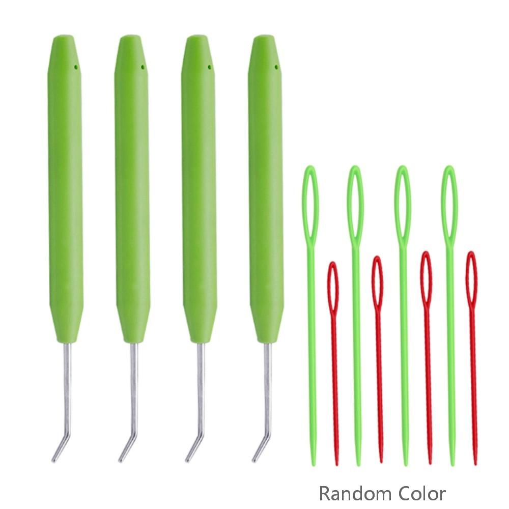 4/6/8PCS Crochet Needle Hooks Kit with Knitting Loom Hooks and Colorful Plastic Sewing Needles Loom Knit Hook Set